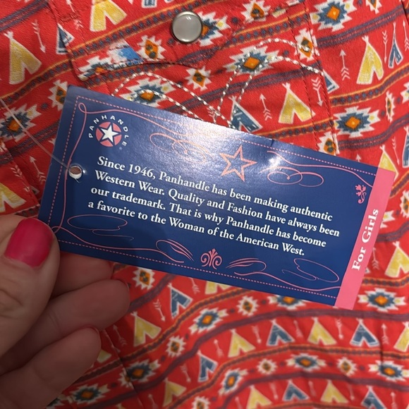 NWT! KIDS PANHANDLE LONG SLEEVE TEEPEE PRINT SNAP SHIRT med western - Picture 5 of 7